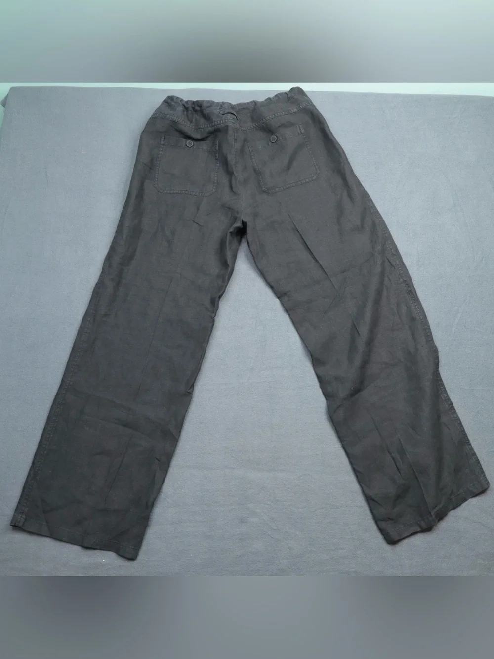 VINCE Utility Hemp Straight-Black 100% Linen Wide Leg Pants Women’s Large